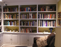 white bookcase right